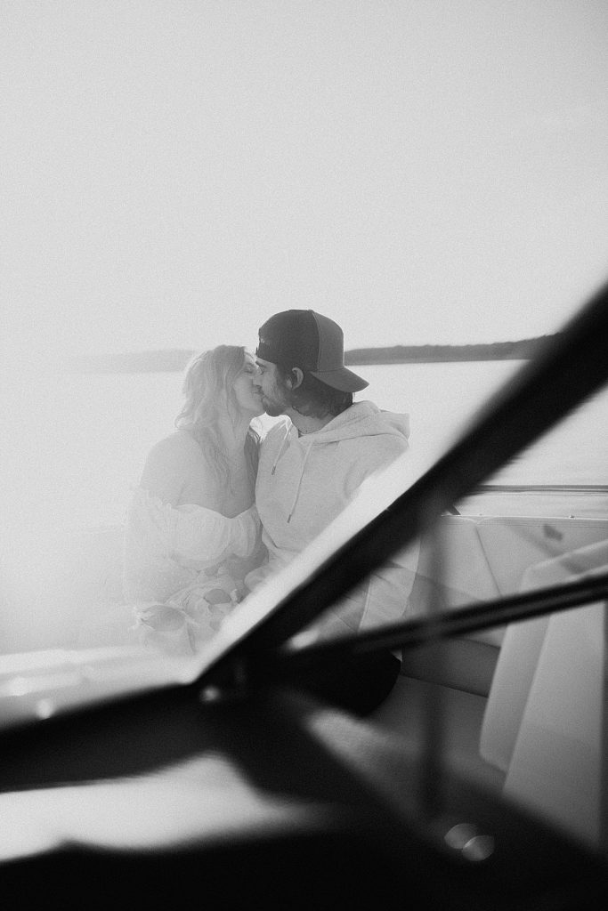 Sunset boat ride engagement session