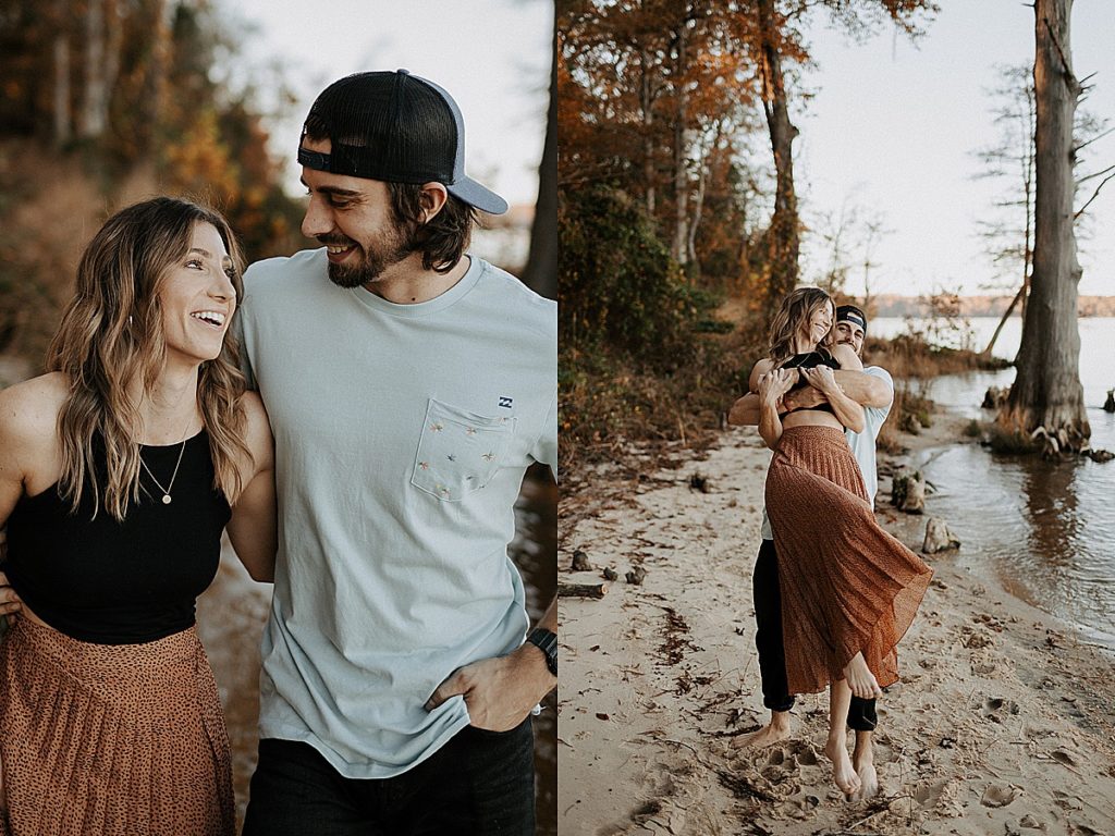 Sunset boat ride engagement session